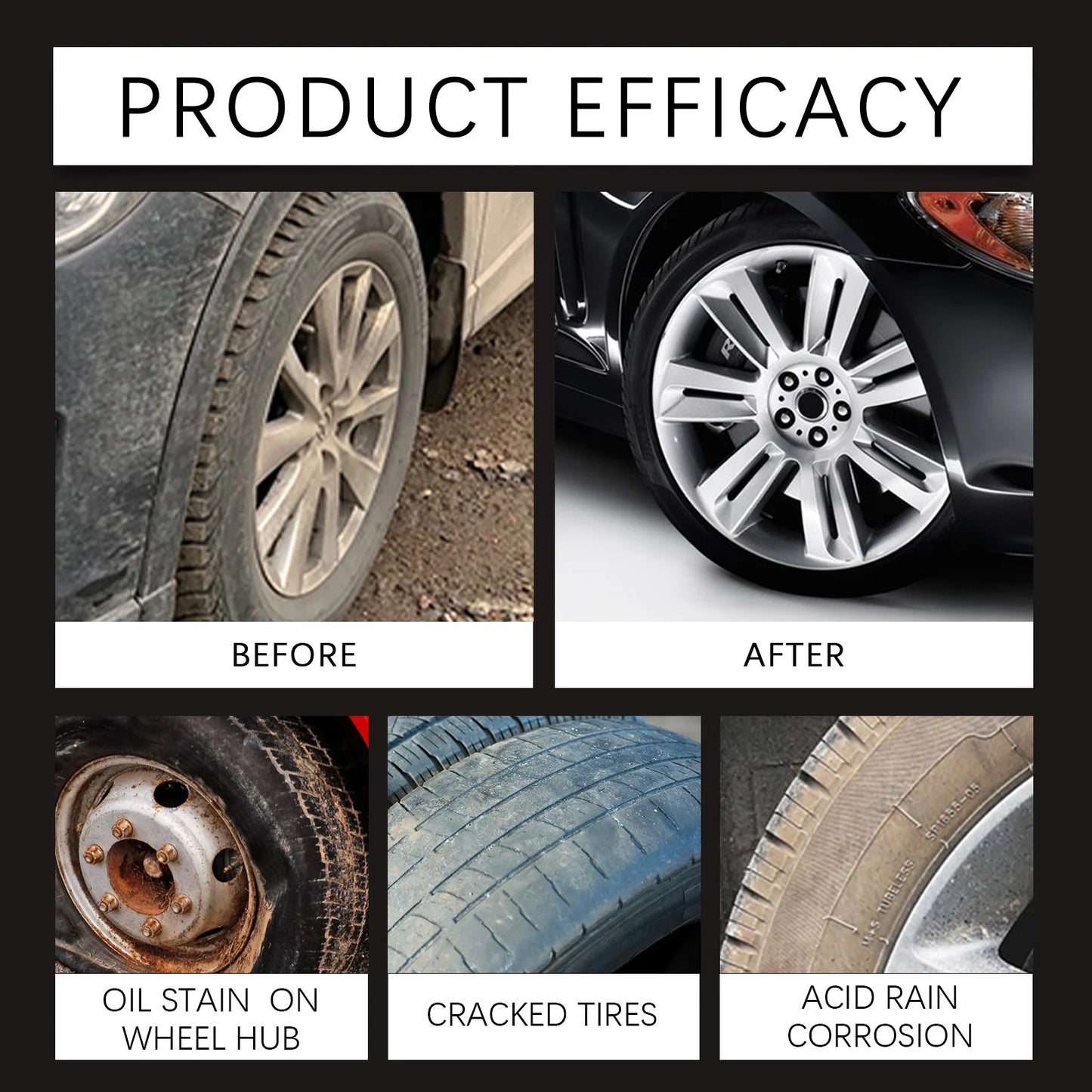 Car Tire Gloss Coating Hydrophobic Sealant Wax Agent Tyre Maintenance Cleaner Motorcycle Bike Tire Polishing Refurbishment Tools