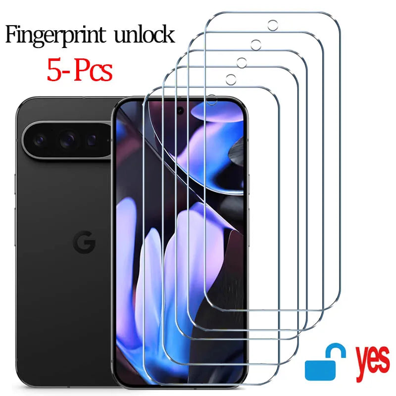 Fingerprint unlock Glass for Pixel 9 Pro 8A 9A 7 6A 7A 8 Pro Screen Protector Pixel 9 Pro XL Tempered Glass for Google Pixel 9