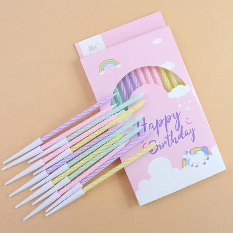 Birthday Candle Cake Baking Decoration Curve Rotating Curved Candle Romantic Party Colored Candle Multiple Style Choices