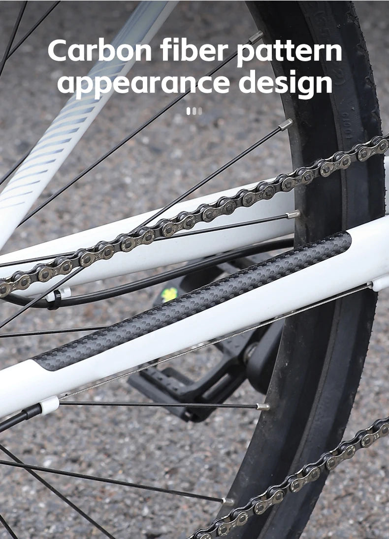 WEST BIKING Bicycle Chain Protection Sticker Mountain Bike Carbon Fiber Chain Sticker Folding Frame Anti-scratch Protective Film
