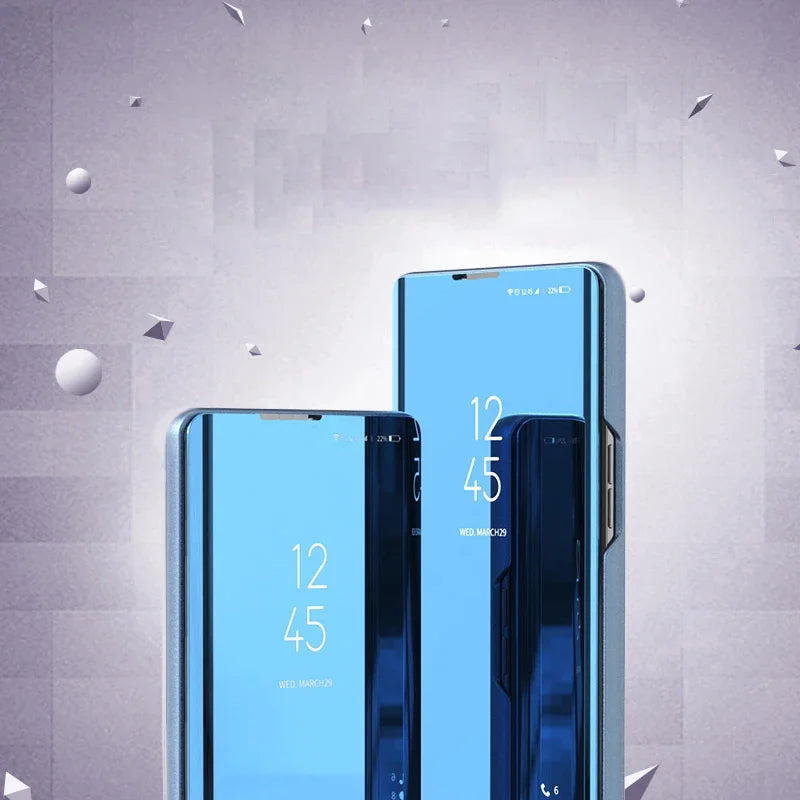 Smart View Mirror Flip Case For Samsung Galaxy A55 A35 A25 A05S A14 A54 A34 A24 5G 4G Cover Stand Fold Capa Fundas Shell Coque