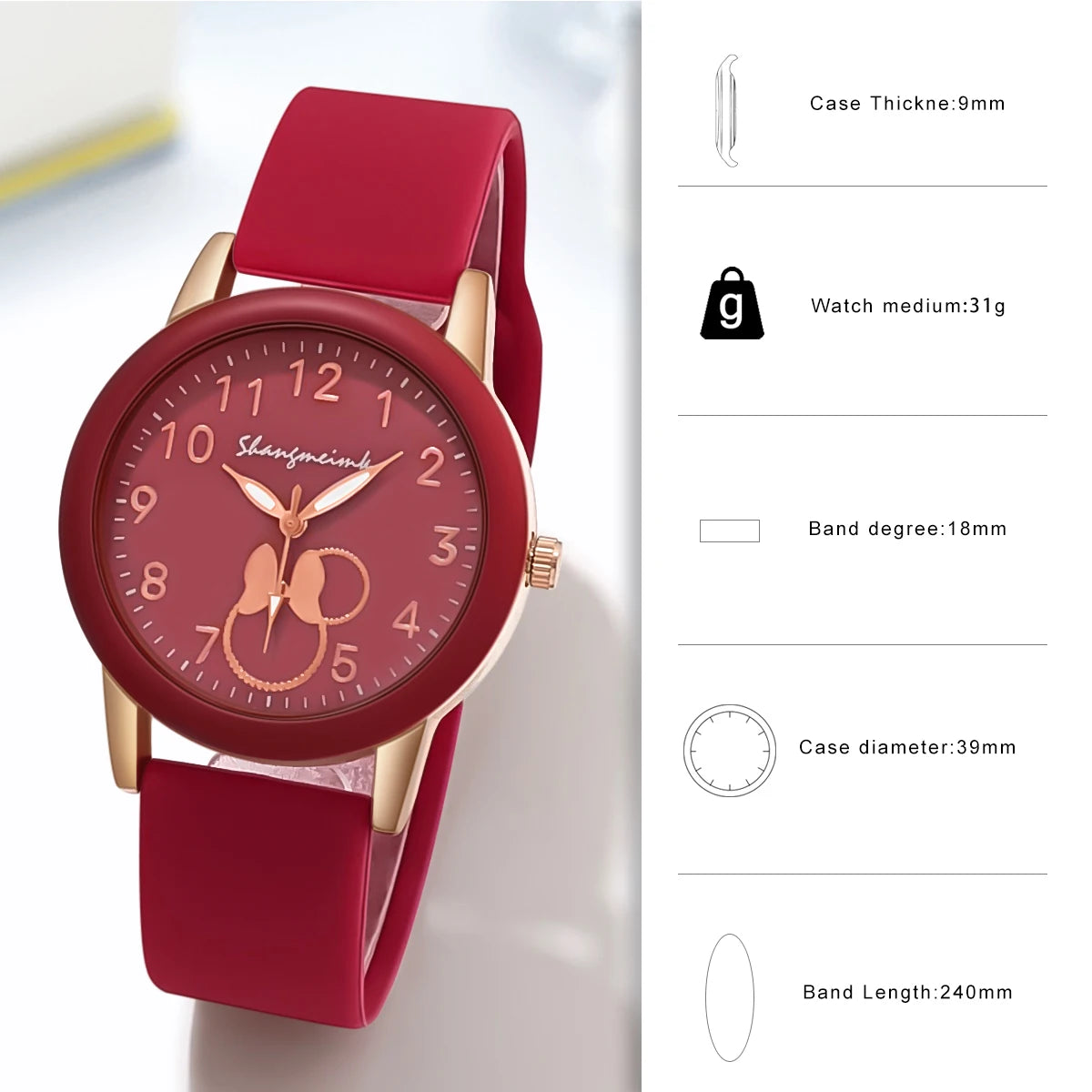 Casual Women Sport Cartoon Silicone Quartz Student Watch