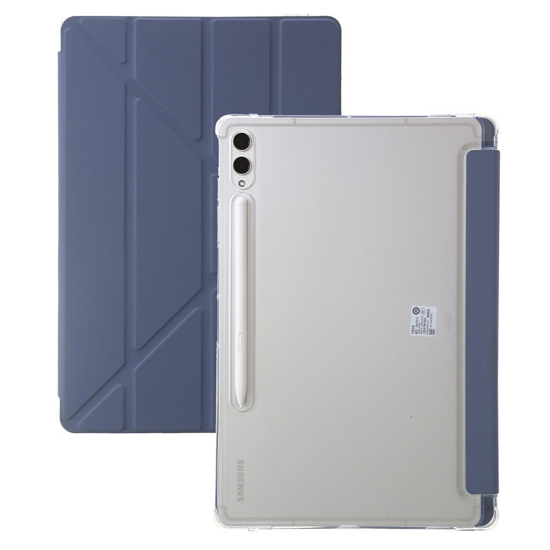 For Samsung Tab S9 Plus Case 12.4" Acrylic Clear Hard Back Stand Smart Cover For Galaxy Tab S9 FE S10 Plus Case With Pen Holder
