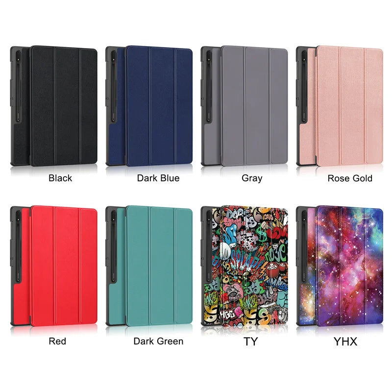 For Samsung Galaxy Tab S10 Ultra Case 14.6" Magnetic Fold PU Leather Stand Hard Tablet Funda For Galaxy Tab S9 Ultra Case Cover