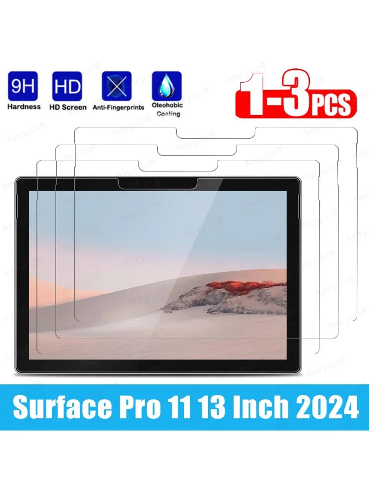 1-3 Packs Screen Protector Tempered Glass For Microsoft Surface Pro 11 13 Inch 2024 HD Clear Anti Scratch Tablet Screen Film