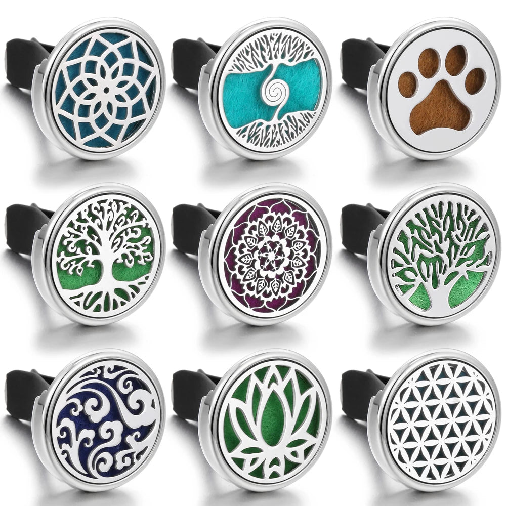 Tree Car Aromatherapy Diffuser Locket Car Clip Perfume Essential Oil Diffuser Car Vent Clip Air Freshener Purifier With Pads
