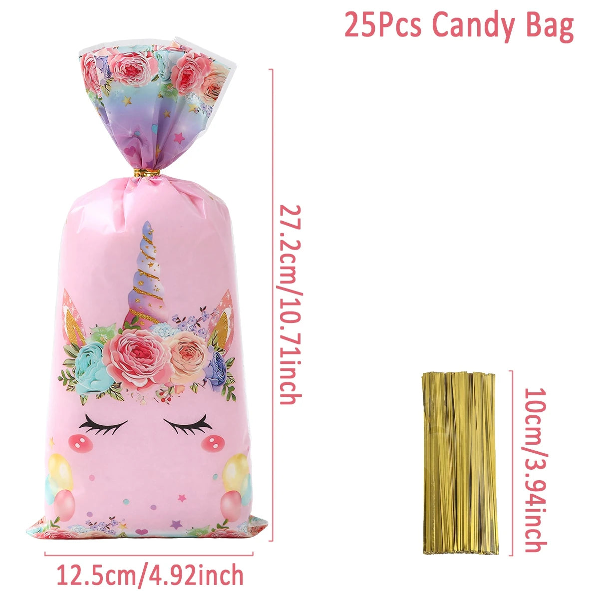 25/50/100pcs Unicorn Theme Candy Packing Bags Unicorn Birthday Party Decoration Kids Baby Shower Wedding Gift Bag Party Supplies