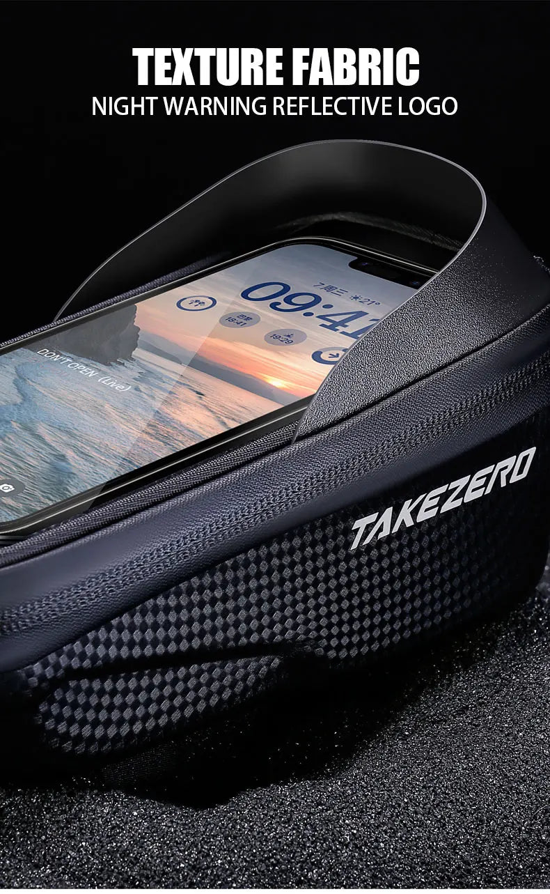 TAKEZERO A2 Mountain Bicycle Bag - Hard Shell EVA Front Bar Bag for Road Bikes, Mobile Phone Handlebar Bag - Cycling Equipment