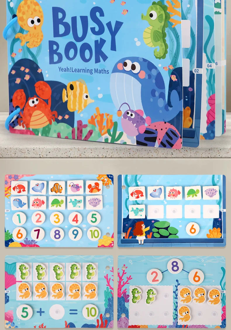 Puzzle Montessori Quiet Book Word Recognition Children's Early Education Enlightenment Stickers Book Toys