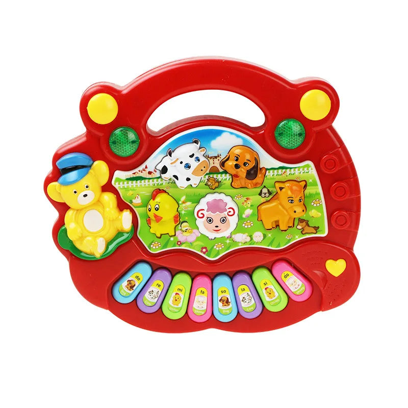 Kids Cartoon Animal Farm Music Piano Keyboard Plastic Early Education Electronic Toy For Children's Day Gift