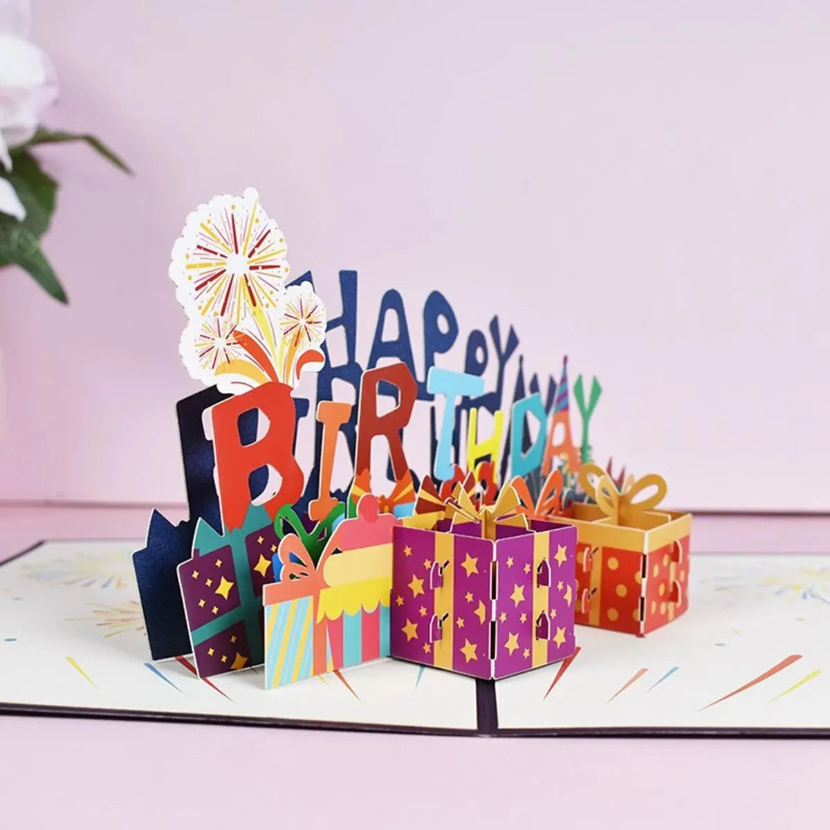 3D Pop-Up Cards Flowers Birthday Card Anniversary Gifts Postcard Maple Cherry Tree Wedding Invitations Greeting Cards