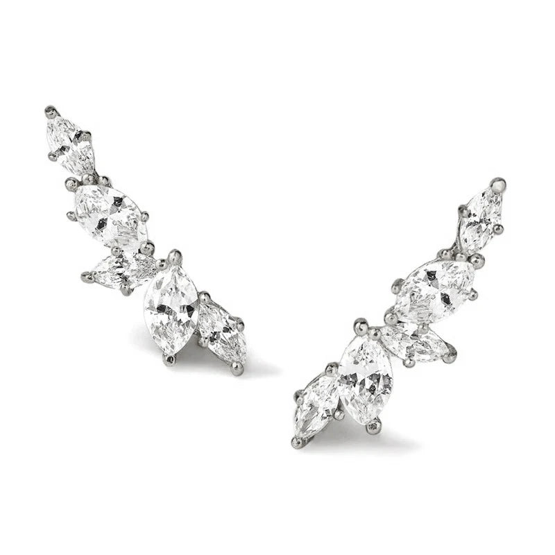 Dainty Stud Earrings with Crystal Cubic Zirconia Simple Stylish Ear Piercing Earrings for Women Trendy Jewelry Drop Ship