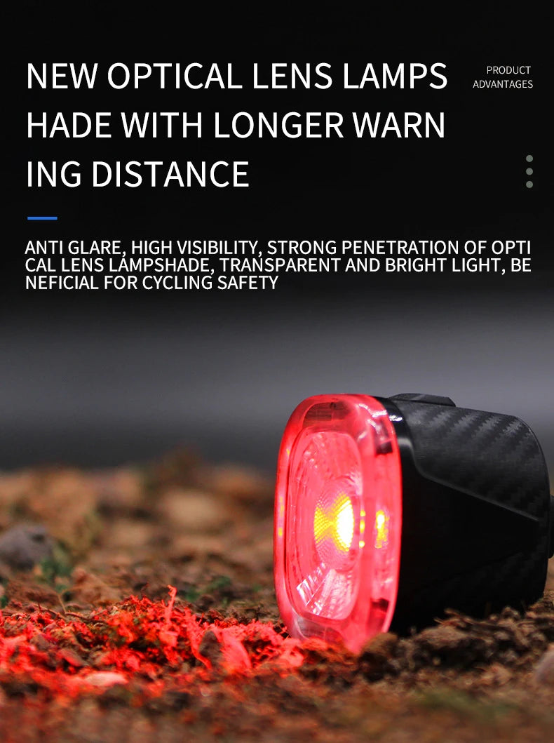 OFFBONDAGE Smart Bicycle Brake Light IPx6 Taillight Type-C Bike Tail Rear Light Auto Stop LED Riding Warning Cycling Light