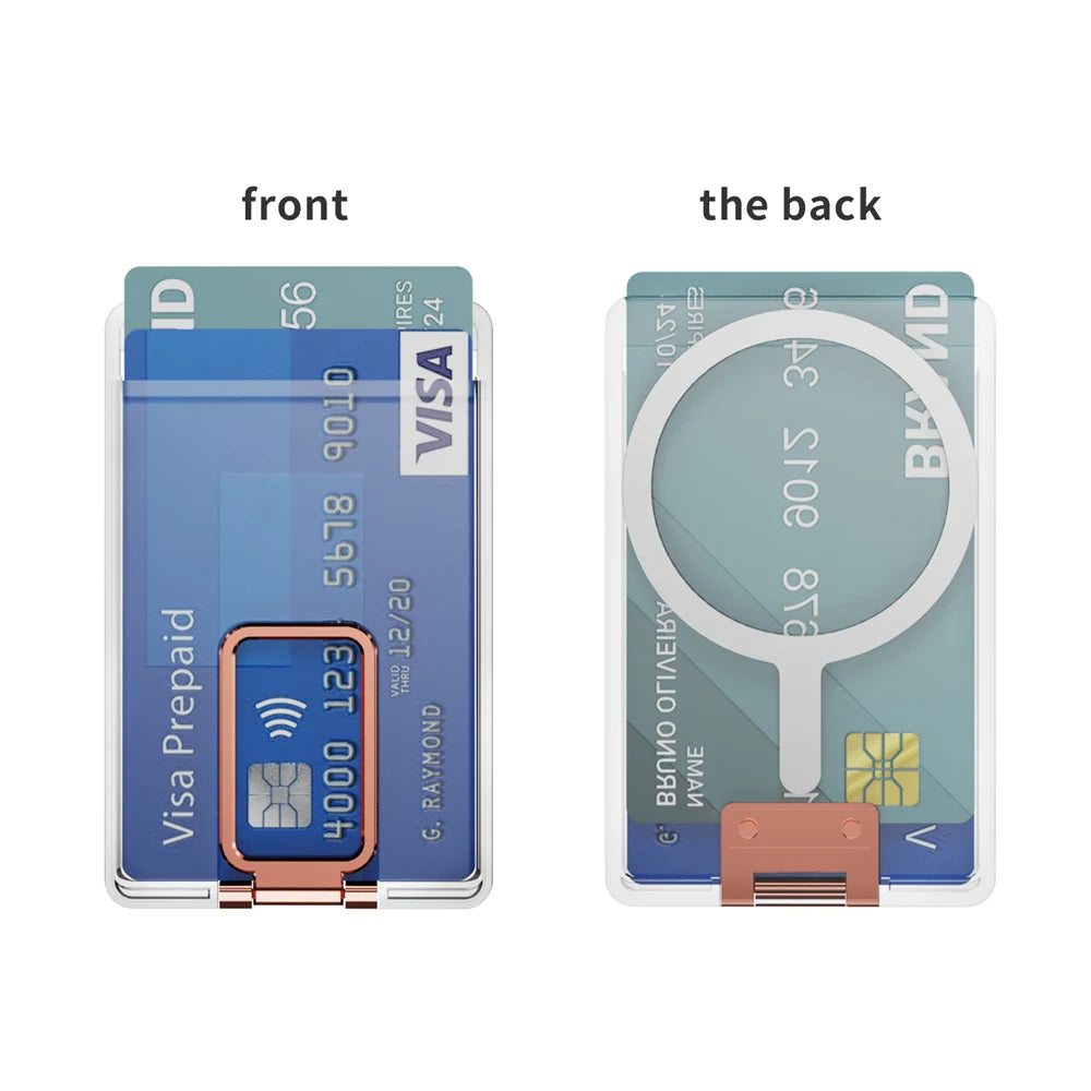 For Magsafe Wallet Magnetic Clear Case For iPhone 16 Pro Max 15 14 13 12 11 Strong Adsorption Magnet Fold Stand Slot Card Holder