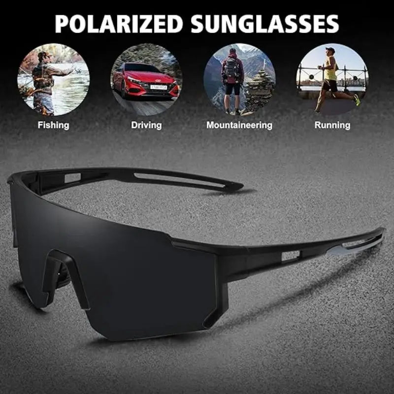2023 New Outdoor Riding Sunglasses One-piece Bicycle Windscreen 9815 European and American MEN'S Sports Sunglasses