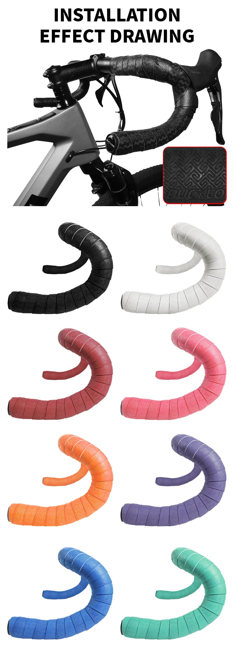 Bike Handlebar Tape EVA PU Road Bicycle Handlebar Tape Anti-slip Shock Absorption Cycling Wrap End Plug Bike Accessories
