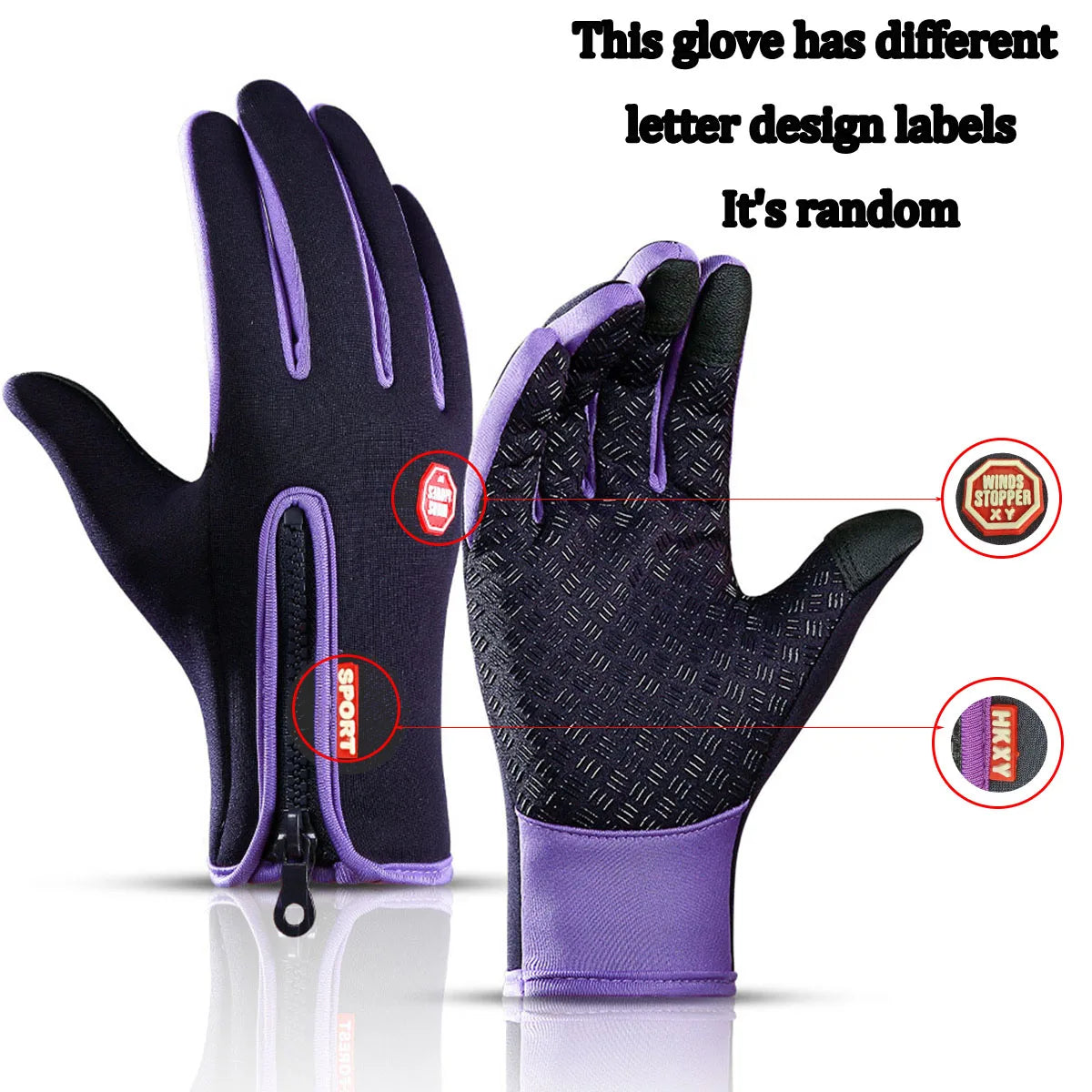 New Winter Gloves Men Women Touch Cold Waterproof Motorcycle Cycle Gloves Male Outdoor Sports Plus Velvet Warm Running Ski Glove