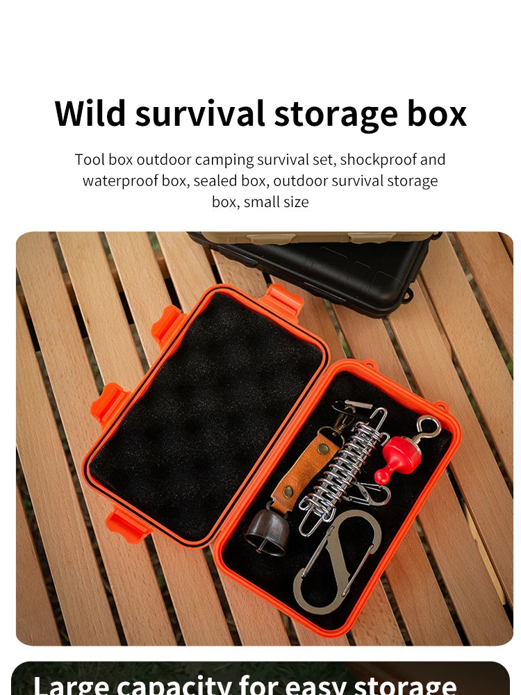 EDC Tool Box Outdoor Camping Survival Kit Shockproof Waterproof Case Sealed Box Outdoor Survival Storage Box Small.