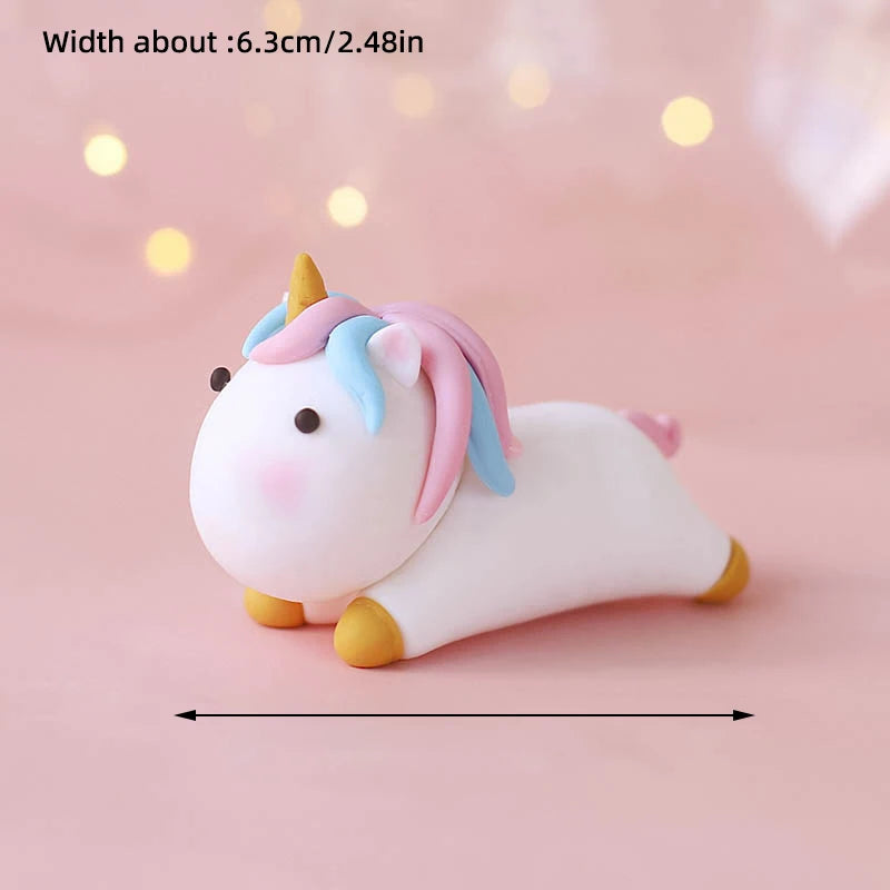 9 pcs unicorn rainbow cake topper unicorn with rainbow clouds stars Happy birthday cake decorations for girls one year old party