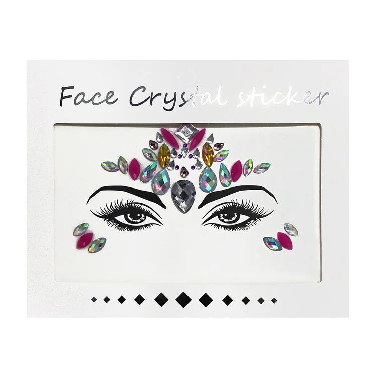 3D Rhinestone Bright Face stickers for festival Glitter Makeup Jewelry Sticker on Face crystals Gems jewels diamonds decoration