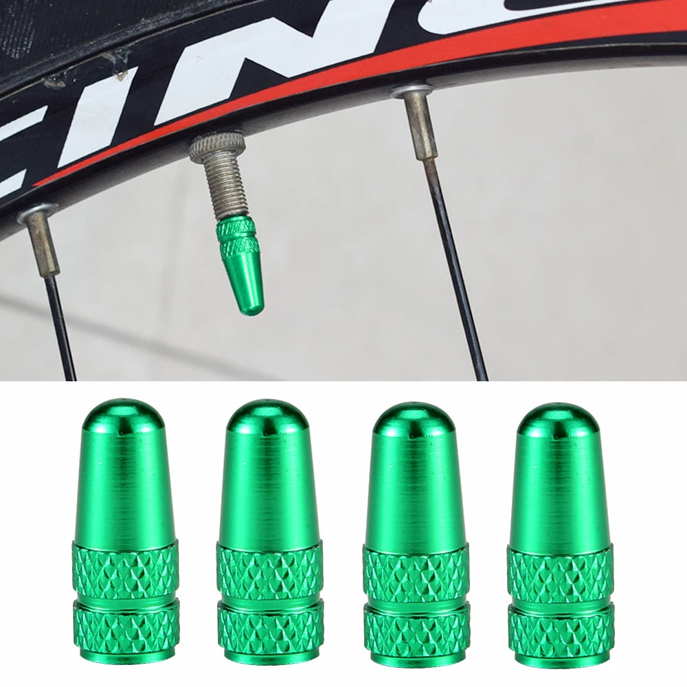 4Pcs/Set Aluminum Alloy Road MTB Track Racing Bike Tube Tyre Bicycle Tire Wheel French Valve cap Presta AIR Valve Caps