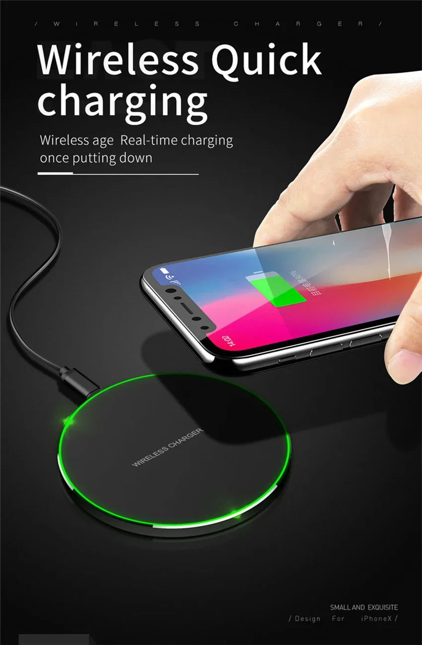 30W Super Fast Wireless Charger For Samsung Galaxy S20 S10 S9 S8 Note Phone Charging Pad For iPhone 15 14 13 12 Pro Xs Max X 8