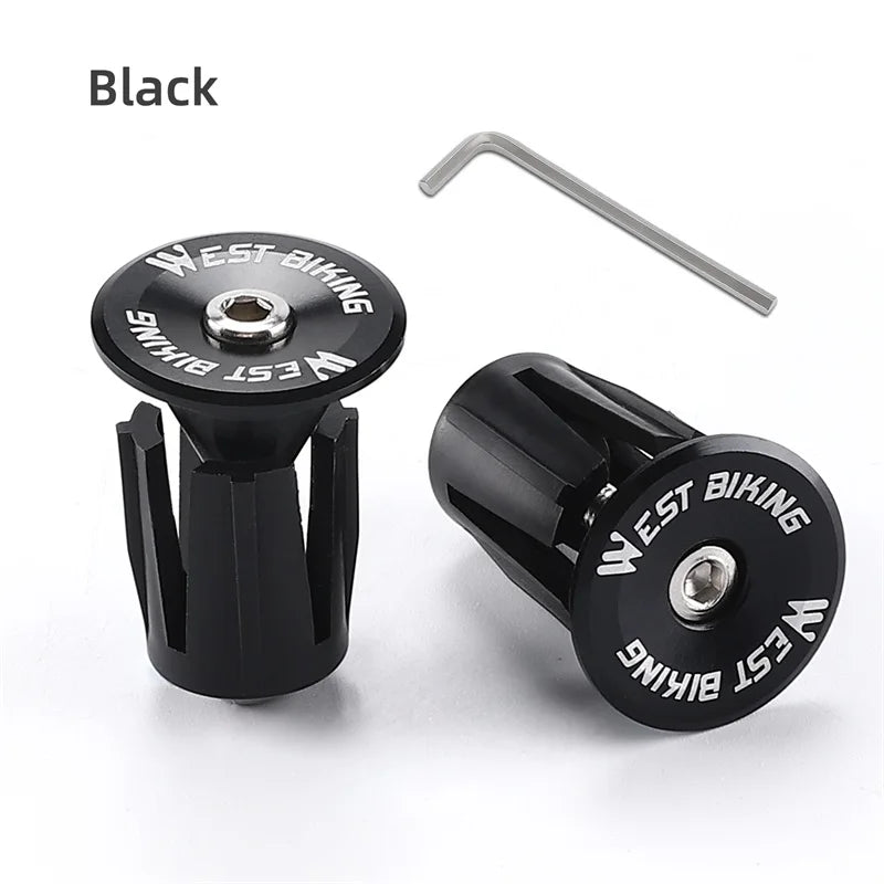 WEST BIKING MTB Road Bike Handlebar End Plugs Aluminum Alloy Handle Bar End Cap BMX Bike Grip Multi-color Cover Bicycle Accessor