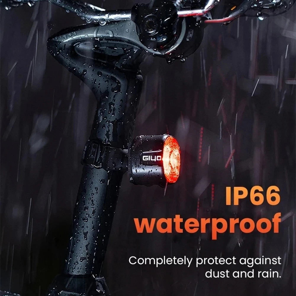New Bicycle Smart Brake Tail Light MTB Road Bike Auto Brake Sensing Light USB Rechargeable IP66 Waterproof LED Warning Rear Lamp