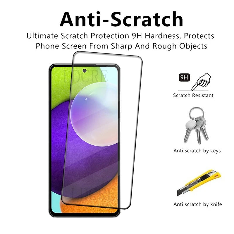 4Pcs For Samsung A52 Glass Samsung Galaxy A52 Tempered Glass 9H Protective Full Cover Glue For Screen Protector Samsung A52 A 52