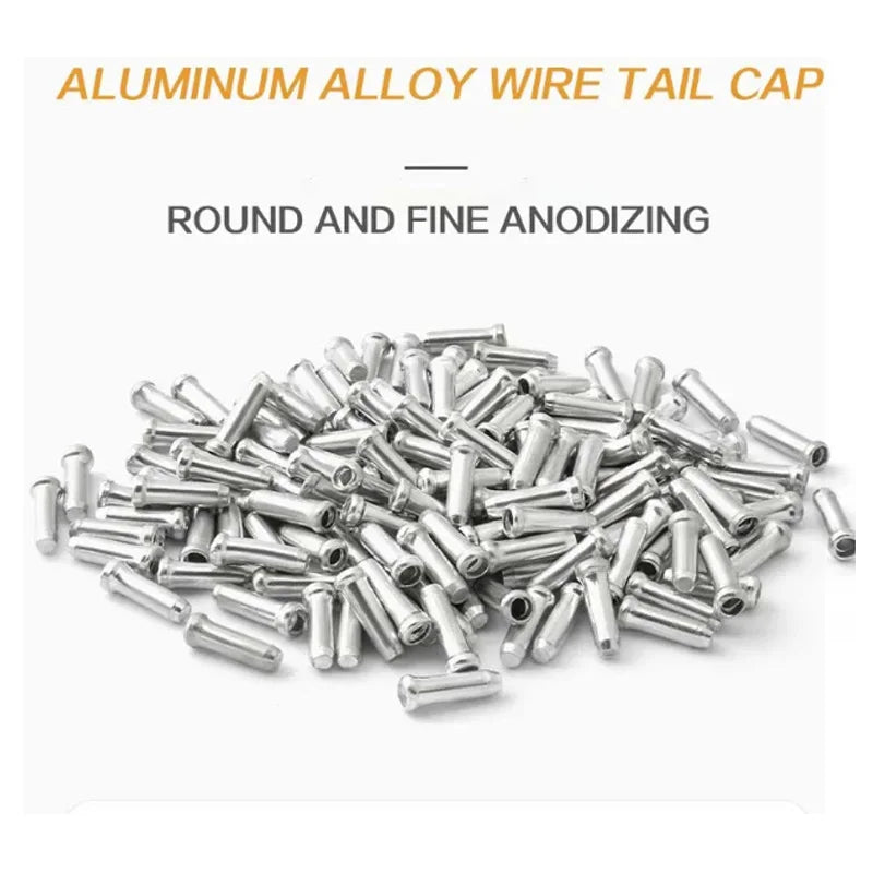 50/100pcs Bicycle Cable End Caps Aluminum Alloy Bike Brake Shifter Cable Tips Wire End Cap Multiple Colors Bike Line Core Caps