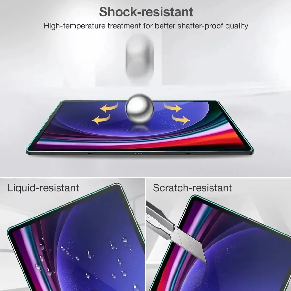 3 Pack Screen Protector for Samsung Galaxy Tab S10 Plus Ultra Tempered Glass Film Anti-Scratch for Galaxy Tab S10 2024 Flims