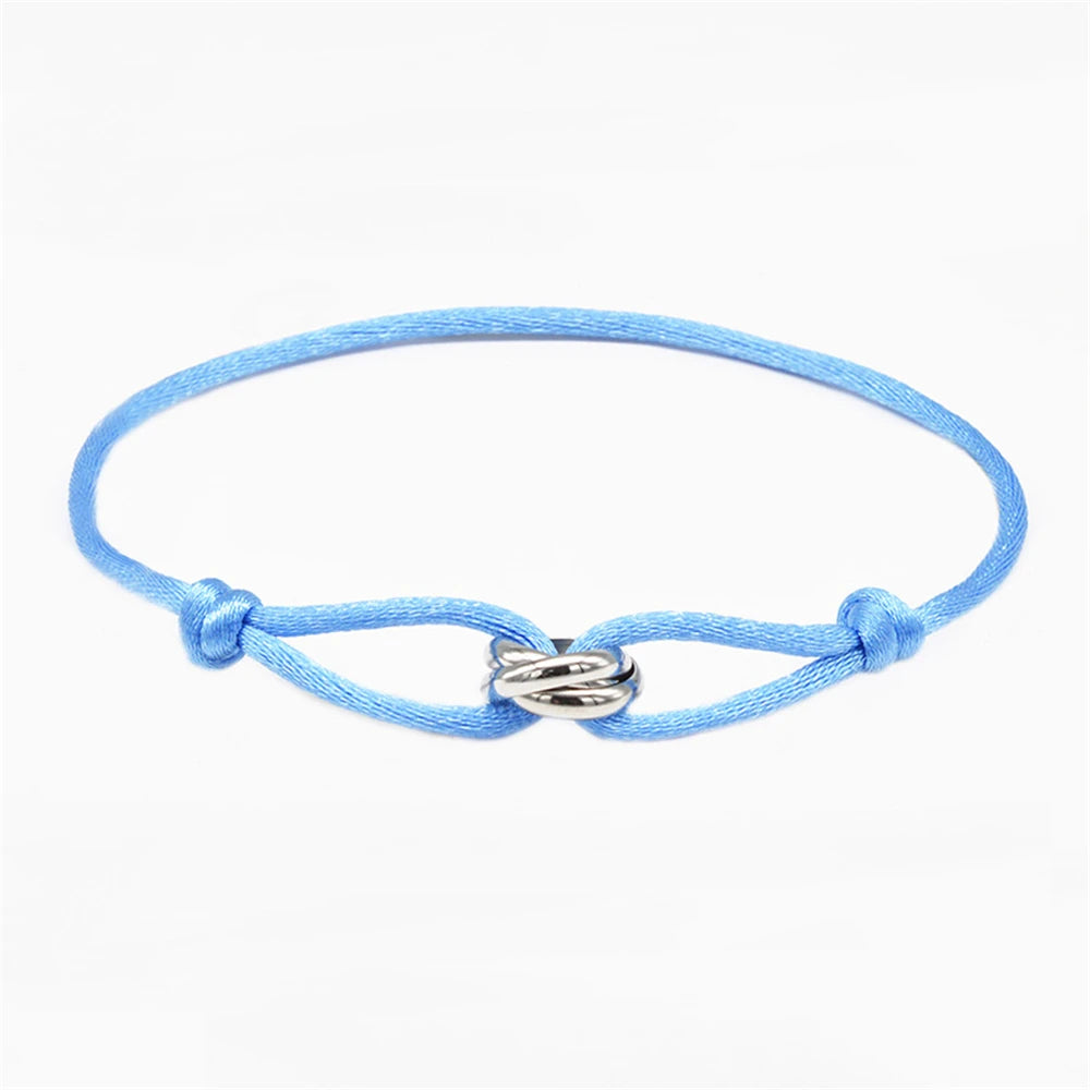 Luxury Unisex Bracelet 3 Metal Buckle Hand Chain Adjustable Men's Rope Bracelet for Women Jewelry Gifts