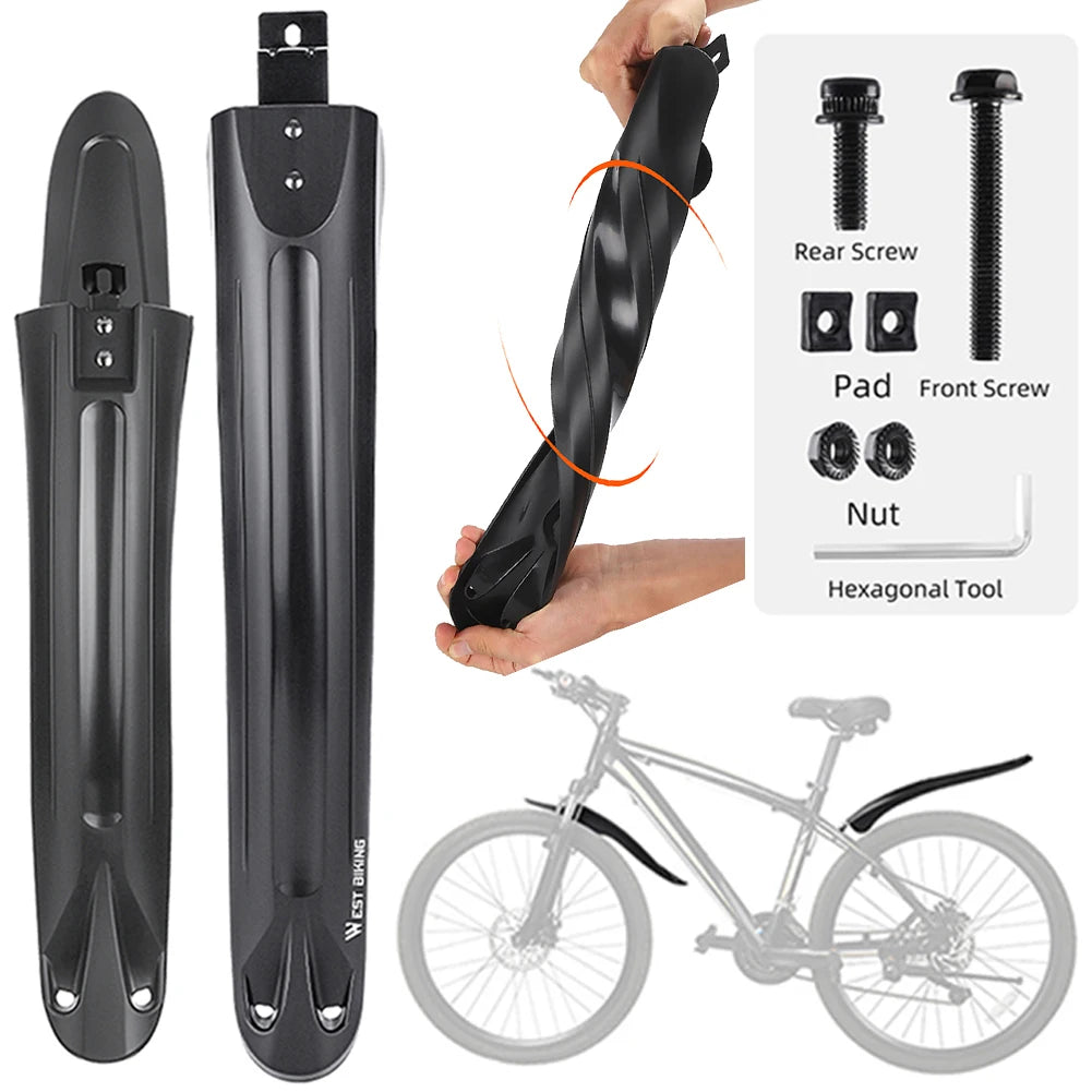 2Pcs Bike Fenders Mudguard Dustproof Cycling Splash Guard Universal Bicycle Mudguard Splash Proof for Mountain Bike