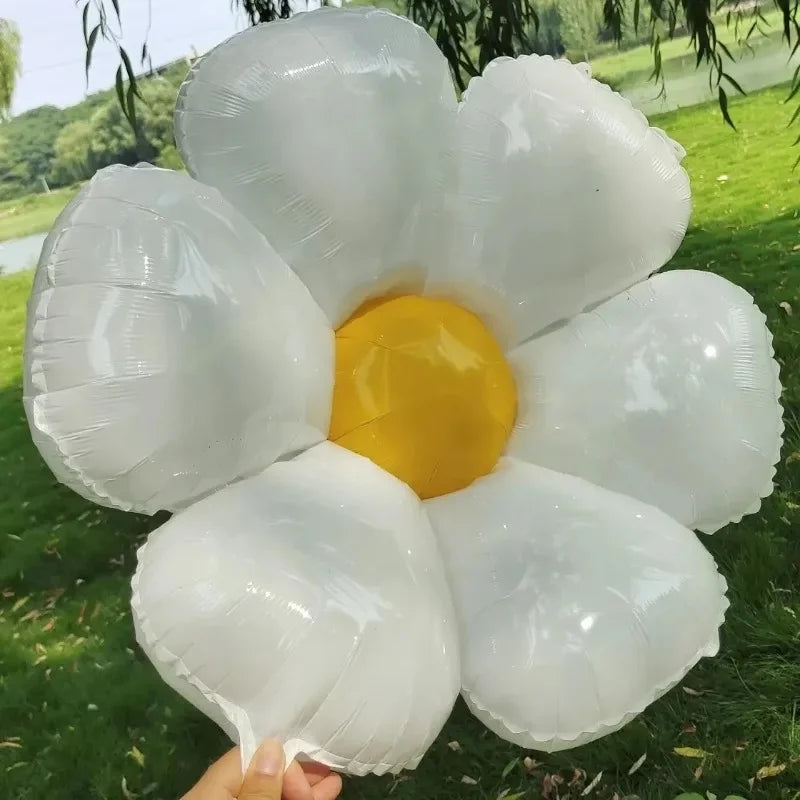 1/10Pcs Daisy Balloon Huge White Flower Aluminum Foil Balloons for Birthday Baby Shower Wedding Daisy Party Decorations Supplies