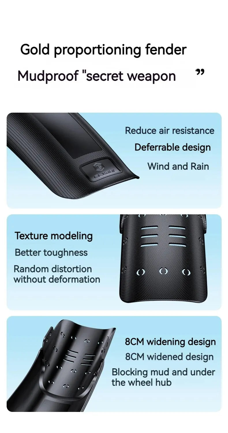 ENLEE Bike Mud Guard Bicycle Hard Shell Fenders Carbon Fiber Front/Rear Wheel Universal Mudguard MTB Bike Wings Mud Flaps Fender