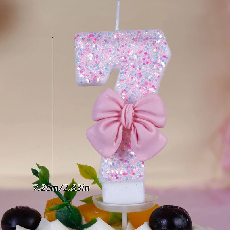 1st Birthday Candle Cake Topper Colours Creative Number 1 Candle Cute Pink Butterfly Digital Candle Birthday Wedding Party Decor