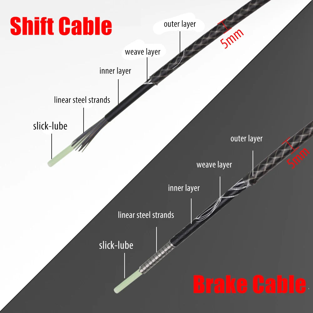 3 Meters Bike Braided Cable Slick Lube Shift Housing Weave Brake Hose Derailleur Shifter Line Wire For Road Mountain Bicycle