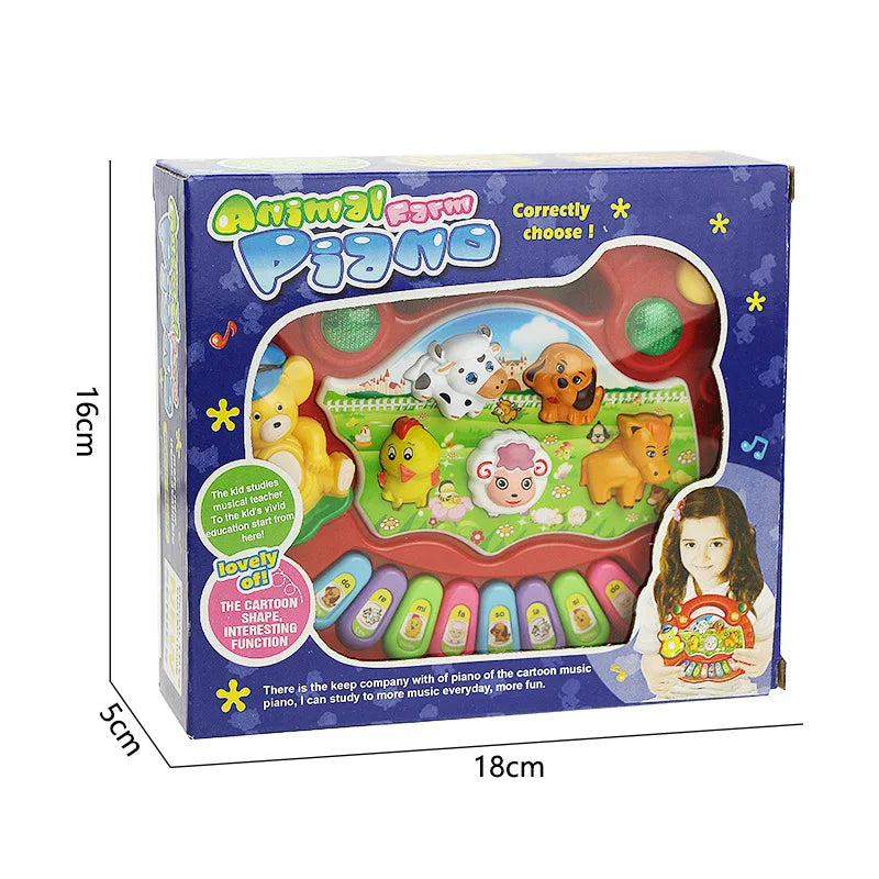 Kids Cartoon Animal Farm Music Piano Keyboard Plastic Early Education Electronic Toy For Children's Day Gift