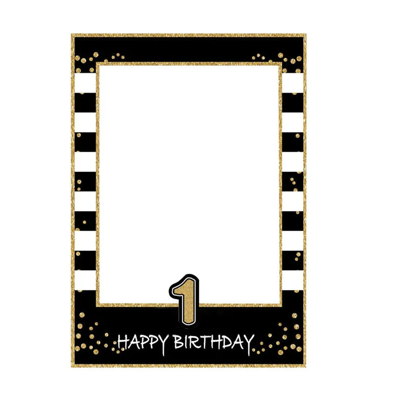 Birthday Photo Booth Frame Props ONE Year Old Birthday Party Decorations Adult Photo Booth Props 1/16/21/25/30/40/50/60th