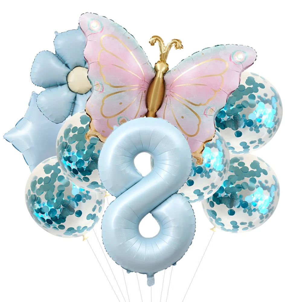 Butterfly Balloons 5th Birthday Decor for Girls Pink Butterfly Foil Balloons for Butterfly Themed Party Wedding Birthday Decors