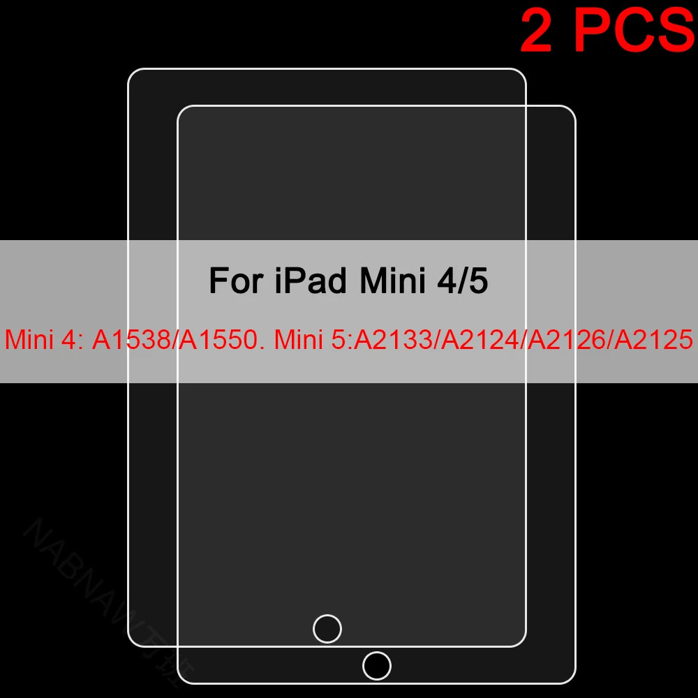 2PCS Tempered Glass Screen Protector for iPad 9 8 7 6 10 Air 5 4 3 2 Mini iPad 10.2 9.7 10. 5 10.9 11 New iPad Pro 2022 2021 20