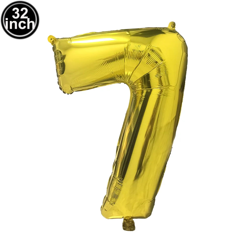 Multi Color Large Numbers 6 Balloon 32Inch 1 2 3 4 5 6 7 8 9 Birthday Ball Red Digit Bachelorette Balloons Figure Golob Balloons