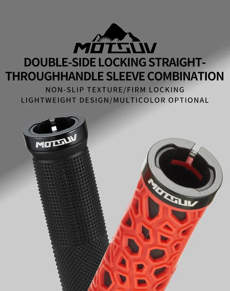 MOTSUV Bicycle Handle Bar Grips MTB Bike Soft Double-sided Locking Handlebar Cover Plug Rubber Non-slip Cycling Accessories Part