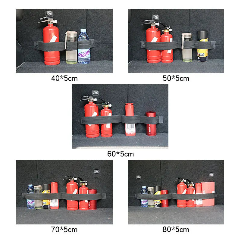 Car Trunk Organizer Elastic Fixing Tape Fire Extinguisher Water Tank Miscellaneous Storage Fixing Tape Cars Storage Accessories
