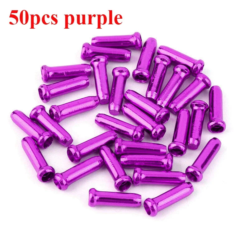 50/100pcs Bicycle Cable End Caps Aluminum Alloy Bike Brake Shifter Cable Tips Wire End Cap Multiple Colors Bike Line Core Caps