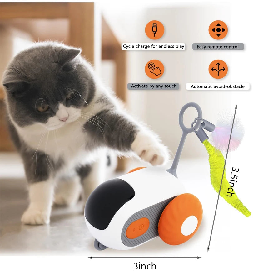 Pet Gravity Cat Smart Interactive Car Toy Automatic Moving Remote Mouse Indoor Kitty Ball Toys Controlled Car for Dogs Playing