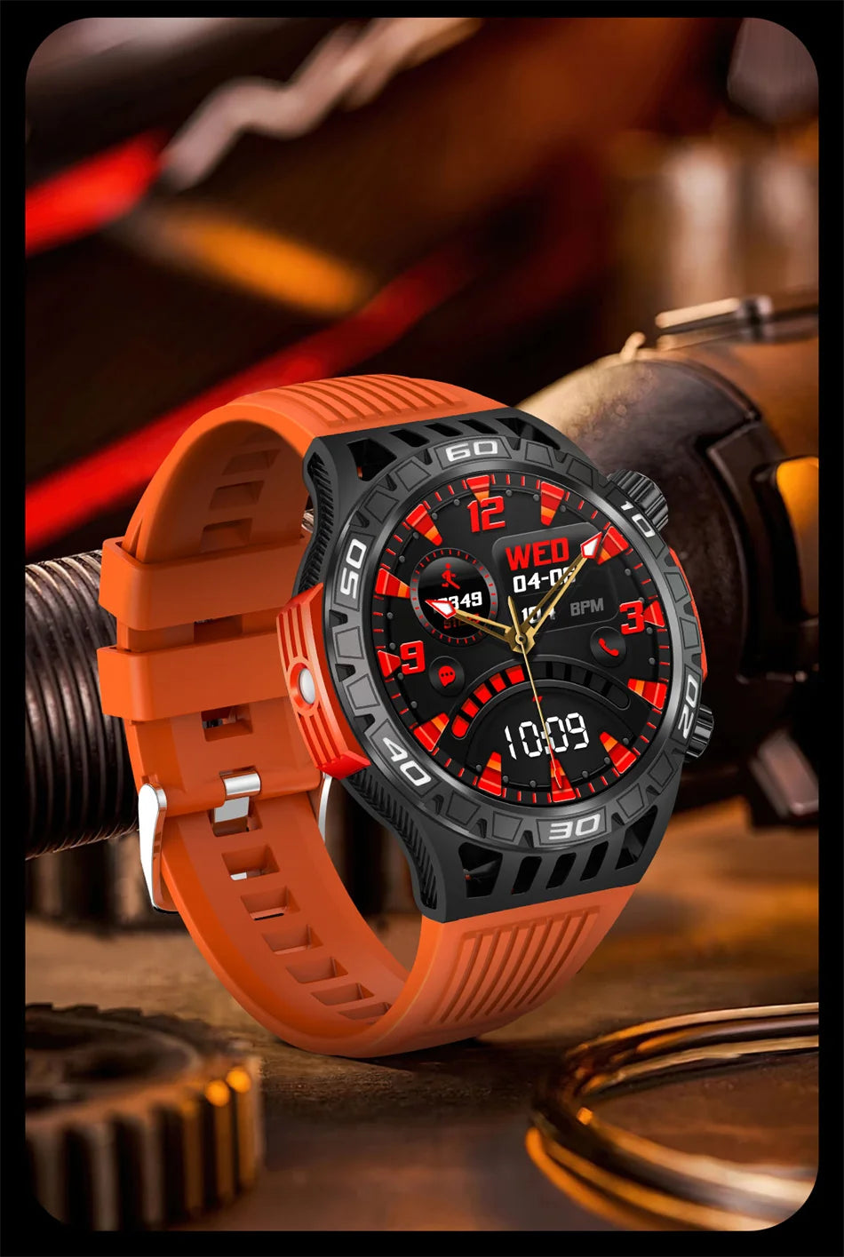 Outdoor Military Smart Watch Men's With LED lighting Bluetooth Call Smartwatch 3ATM IP68 Waterproof Compass Sports Fitness Watch