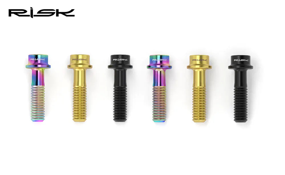 6pcs/bag RISK Bike Stem Bolts Bicycle Handlebar Fixing Screws Titanium Alloy M5x16 M5x18 M5X20 Wish Washers Hex Socket Head