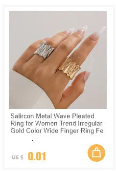 Salircon Fashion Simple CCB Small Ball Ring for Women Men 2024 Punk Hip Hop Metal Open Finger Ring Female Jewelry Gift
