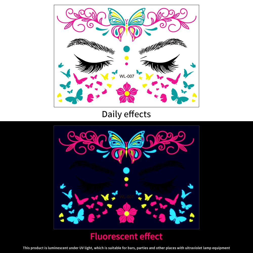 3D Face Eyes Party Makeup Tattoo Sticker Acrylic Diamond Rhinestones Sticker Self-adhesive Mixed Crystal Face Decoration Sticker